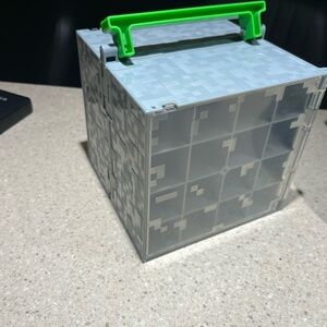Minecraft Mini Figure Collector Case Storage Display Cube Box Gray Mattel